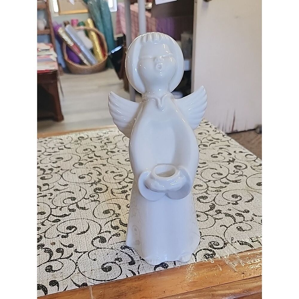 Dresden German Porcelain  Angel  Candle Holder